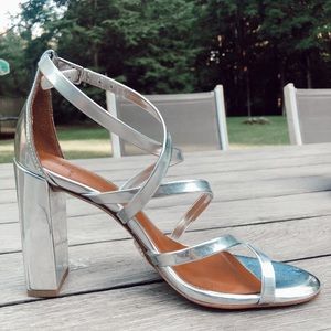 Halston Silver Heels